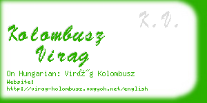 kolombusz virag business card